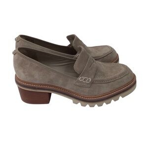 Bernardo Selma Taupe Suede Penny Loafers